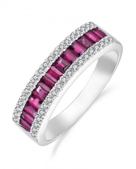 BAGUETTE COLORED STONE DIAMOND BAND (TR3394)